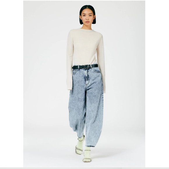 Tibi Denim - Tibi Acid Wash Denim High Waisted Barrel Jeans